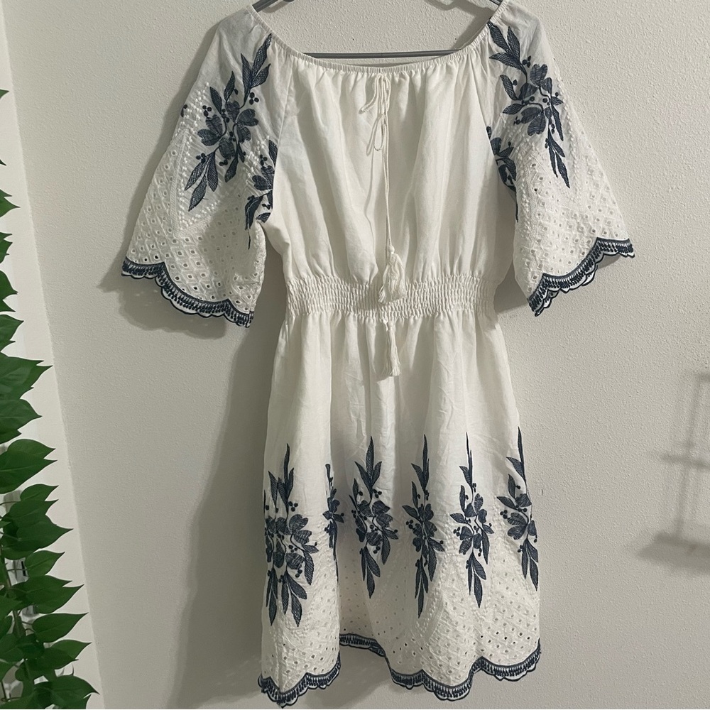 White and Blue Summer Dress